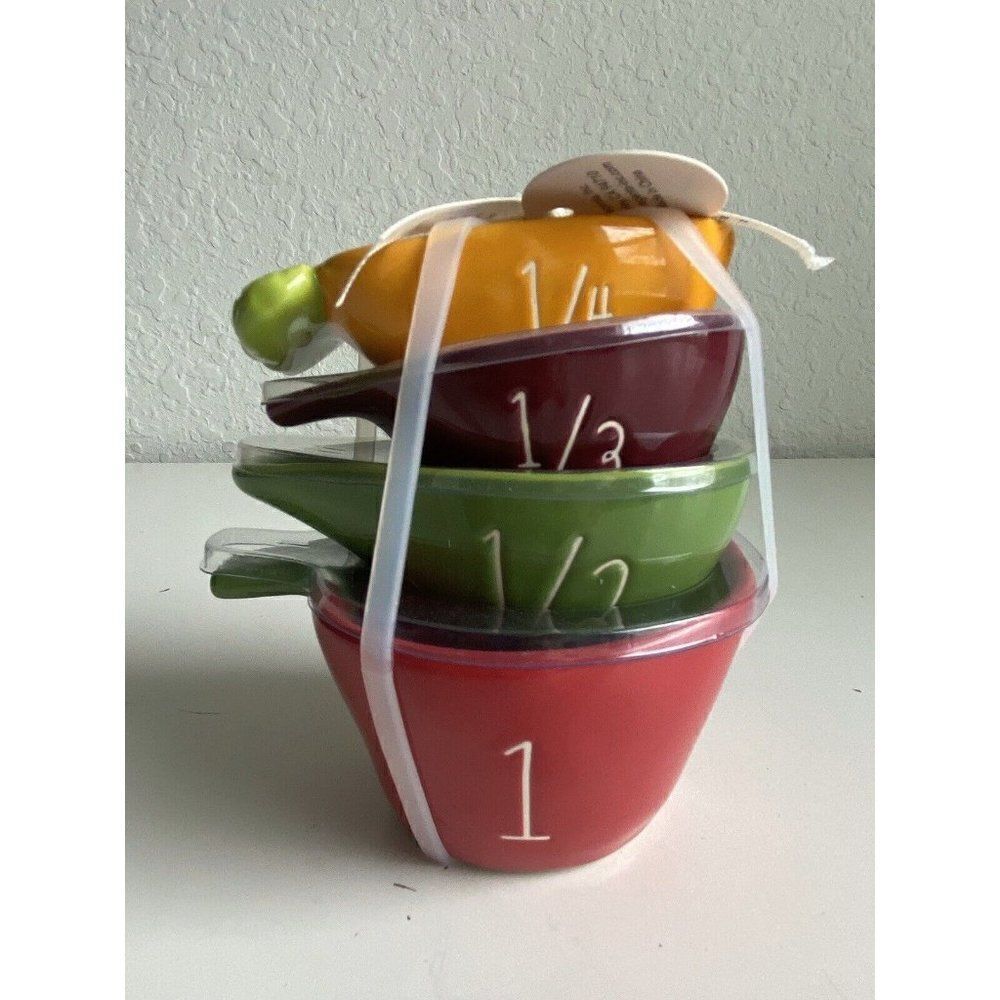 Rae Dunn Vegetable Measuring Cup Set Of 4 Ceramic NEW